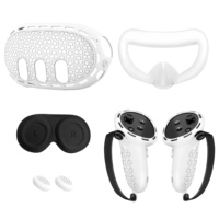 Ensemble d'accessoires pour joueurs de réalité virtuelle avec masque de protection pour la tête, contrôleur, lentille, protection des boutons du pouce, silicone, 5 pièces