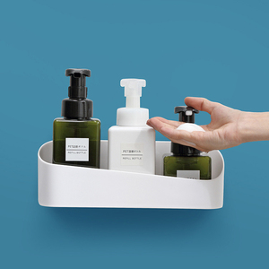 Elegant Classic Design Plastic Bathroom Accessories PP <strong>Wall</strong> Mounted Multifunction <strong>Storage</strong> <strong>Basket</strong> Hanging Container Rack - Product Image 4