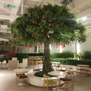 100% fatto a mano di alta qualità su misura in fibra di vetro grandi finti alberi di Ficus grande albero di <span class=keywords><strong>Banyan</strong></span> artificiale per l'arredamento del ristorante al coperto - Product Image 4