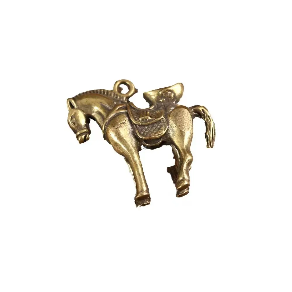 จี้ทองเหลืองเคลือบทันทีที่อุดมไปด้วยม้าทองแดงห้าจักรพรรดิเงินพวงกุญแจรถจี้กระเป๋าทองแดงแท้จี้