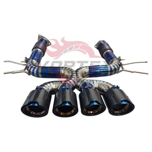 Système d'échappement en alliage de titane Vortex pour Chevrolet Corvette C8 Z06, épaisseur 1,2 mm, finition bleu brûlé, ajustement universel, garantie 24 mois - Product Image 1