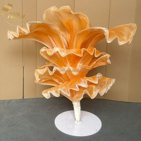 SMOOTH Fleurs géantes modernes en organza de soie, faites à la main, populaires, pour installation, centre de table pour mariages, événements et fêtes