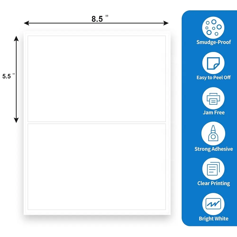 कस्टम ए 4 शीट ए 4 लेबल पेपर शिपिंग खाली शीट लेबल बारकोड स्टिकर जेट ए 4 शीट लेबल