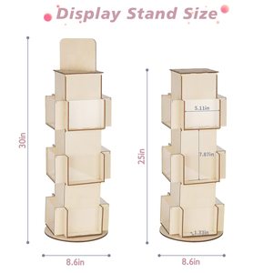 Bán buôn bằng gỗ xoay Rack hiển thị với hai thẻ sticker cho thiệp chúc mừng, gỗ 3 Tier Tabletop hiển thị đứng - Product Image 2