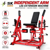 Machine à extensions de jambes assises indépendante à charge libre SK Commercial Gym pour l'entraînement de la force des quadriceps