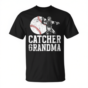 T-shirt da baseball per nonna con grafica e testo a tema catcher - Product Image 2