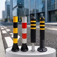 Poteau de signalisation en caoutchouc haute visibilité, barrière élastique réfléchissante, remplissable d'eau, contrôle des collisions, sécurité routière