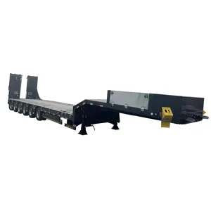 Remolque de cama baja extensible de 8 Axls Lowboy para equipo de maquinaria de transporte Remolque de camión de plataforma baja