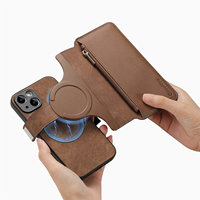 Casing Kulit Lipat Bisnis Mewah untuk iPhone 16 Pro Max & Model Lama, Dompet Magnetik, Tempat Kartu, Anti Benturan