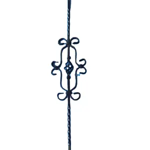 Barra de metal soldada ornamental balaustre de hierro forjado para cercas decorativas