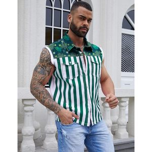 Gilet en jean personnalisé pour homme, sans manches, imprimé, coupe classique, avec poches avant, vêtement d'extérieur pour festival - Product Image 3