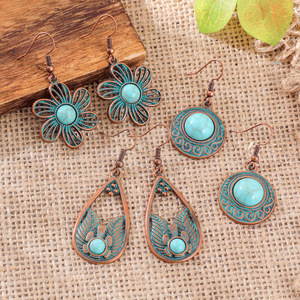 Bohemian <b>Drop</b> Earrings Alloy Antique <b>Bronze</b> Plated Tassel Women's Party Fashion Jewelry - Product Image 2