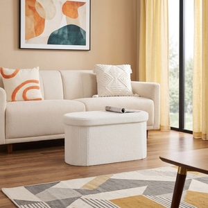 72*38*38cm Modern Foldable Soft Teddy Velvet Fabric for Home Use Living Room Furniture Bedroom Entry Storage Bench <strong>Stool</strong> <strong>Ottoman</strong> - Product Image 1