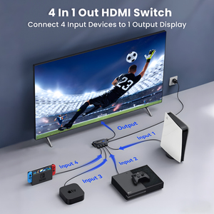 SYONG Promotion Exceptionnelle Commutateur <span class=keywords><strong>HDMI</strong></span> 4x1 avec Extracteur Audio Plug & Play Télécommande de Commutation <span class=keywords><strong>HDMI</strong></span> 4K60Hz 10.5Gbps, TV PS5 Xbox Ordinateur Portable - Product Image 3