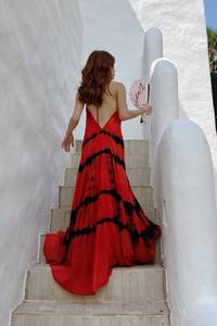 Fait à la main Boho Tie Dye Maxi Dress Collection Unique Confortable avec des cordes d'épaule réglables Style Sexy Poches longueur au sol - Product Image 4