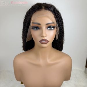 Perruque Lace Front 18 pouces en Cheveux Vierges Brésiliens Bouclés Crépus Longs Couleur Naturelle, avec Bonnet Transparent en Dentelle, Densité 250% et Baby Hair - Product Image 2