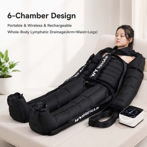 Système de thérapie par compression d'air pour le corps entier à usage domestique, 6 chambres, masseur sans fil rechargeable avec plusieurs manchons - Product Image 1