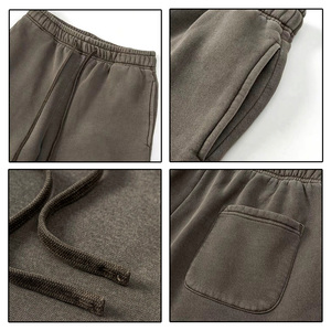 <span class=keywords><strong>Pantaloni</strong></span> Casual da Uomo <span class=keywords><strong>di</strong></span> Alta Qualità, Lavati, Foderati in Pile, Taglio Dritto, 360 Grammi, Jogger Oversize Pesanti - Product Image 3