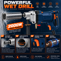 Perceuse électrique portative OEM ODM 220V 50Hz 2000W 0-1800RPM 155mm pour murs et trous de climatisation, vitesse variable, haute puissance