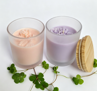Contenant en verre de luxe vide pour bougies, avec couvercle, personnalisé, petit, unique, pour la vente en gros