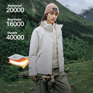 Chaqueta Impermeable para Mujer, Tres en Uno, con Forro de Plumón de Ganso, Tejido Toray 20000mm, para Montañismo y Senderismo en Invierno - Product Image 2