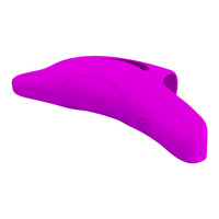 10-Frequenz Leistungsstarker Vibrations-Fingerhut aus Silikon mit Delfin-Design, USB-Aufladbar und Speicherfunktion