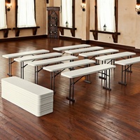 Meubles de bureau portables Senimar de 72x18 pouces, tables d'entraînement pliantes en plastique pour intérieur extérieur, école, maison, bureau, hôpital
