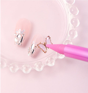 Pluma de punto de uñas de doble cabeza de Metal degradado, herramienta de manicura con diamantes de imitación, Gel de uñas, crayón de diamante, cabeza de cera, pluma de puntos para decoración de uñas - Product Image 6