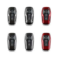 Étuis à clés de voiture pour Ford Explorer Edge Taurus 4 boutons clé en Fiber de carbone housse de clé de voiture accessoires d'intérieur t-carbon Key crive