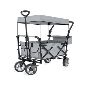 Couleurs et tailles personnalisées Chariot utilitaire extérieur pliable léger en acier inoxydable Chariot de camping Auvent supérieur supporté par l'OEM - Product Image 6