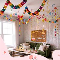 300 feuilles de bande de feutre avec colle, chaînes en papier réutilisables, guirlande colorée pour fête d'anniversaire, décorations pour la maison, bricolage
