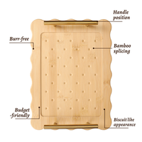 Plateau et assiette de service en bambou naturel, durable et non toxique, personnalisable, pour les fêtes, les collations, les cadeaux d'affaires