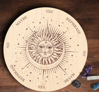 Wiccan Autel Bois Plaque Méditation Conseil Babillard Divination Sorcellerie Lune Papillon Étoile Cadeau Bois Pendule Conseil
