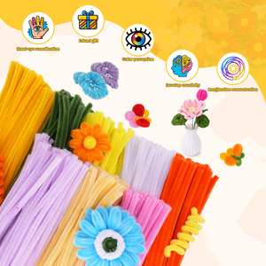51 สี 100 ชิ้น, ท่อเชื่อมต่อคุณภาพสูงขนาด 8 มม. หนาพิเศษ, ลวดฟัซซี่, ก้านเชนิลล์, ท่อเชื่อมต่อสำหรับงานประดิษฐ์ทำดอกไม้ - Product Image 6