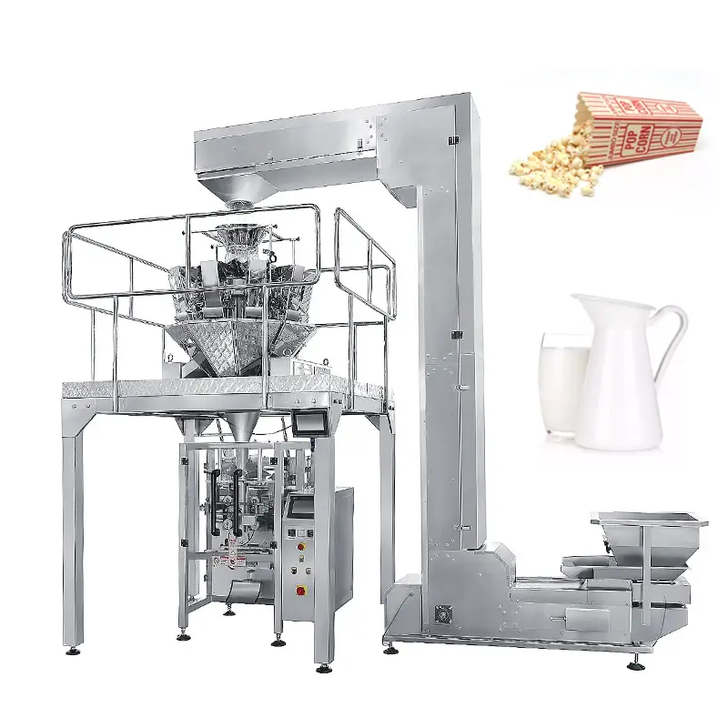 Paquete de leche granulada, máquina Vertical totalmente automática de múltiples cabezales, 1000ml, paquete de palomitas de maíz, paquete de fertilizante orgánico, con paquete