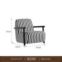 Fauteuil simple de style rétro rustique, design moderne, pour salon, balcon, chambre, chaise de lecture relaxante, en tissu avec pieds en métal, pour la maison