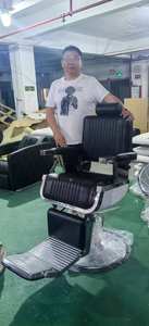 Ghế cắt tóc kiểu hiện đại, có chức năng nâng hạ, ghế da đen, có khóa, sẵn sàng giao hàng - Product Image 5