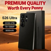 Smartphone S26 Ultra de qualité supérieure, 7,7 pouces, 22 Go + 2 To, Deca Core, débloqué, S-Pen, 108 MP, dernier processeur, Android 15, téléphones mobiles