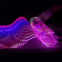 Écran LED transparent 3D P8 avec support au sol pour publicité sur vitrine, mur vidéo LED compatible SDK