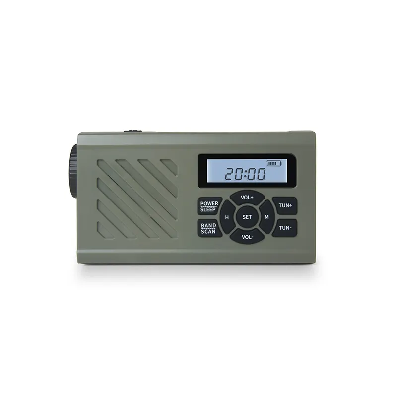 Radio Dynamo d'urgence rechargeable portable 2000mAh avec chargeur de téléphone et lampe de poche
