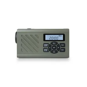 Dinamo Radio darurat portabel isi ulang 2000mAh, dengan pengisi daya telepon dan Senter