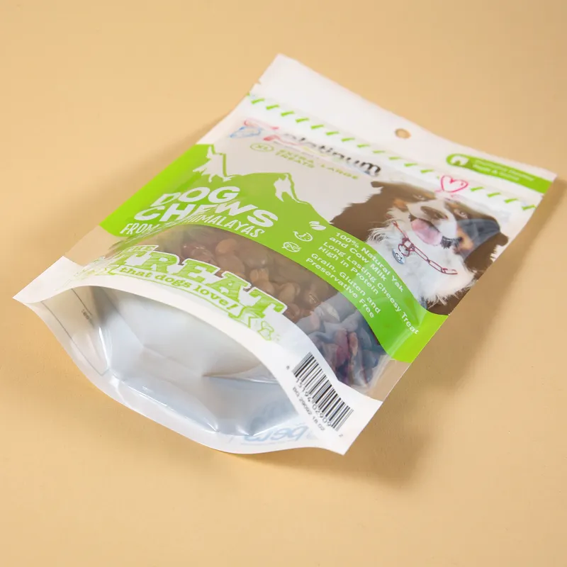 Custom resealable bags recyclable pouch digital printing stand up pouch food grade packaging for candy bags snack pet food bag