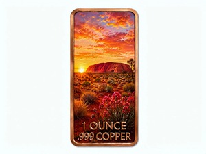 Klantlogo 1oz .999 Fijngesmeed Koper Rechthoekige Munt UV-print Inclusief Geschenkdoos - Product Image 1