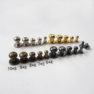 Boutons <span class=keywords><strong>rivets</strong></span> en laiton massif <span class=keywords><strong>à</strong></span> tête ronde, <span class=keywords><strong>à</strong></span> <span class=keywords><strong>visser</strong></span>, en or/noir canon/argent/bronze, différentes tailles pour l'artisanat du cuir, ceinture, portefeuille - Product Image 6