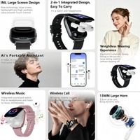 Montre connectée 2 en 1 avec écouteurs TWS, écran HD de 1,88 pouces, traduction IA, lecteur de musique, suivi de la forme physique, montre connectée sportive pour hommes et femmes