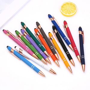 Best Sell Ball Stylus Tip Soft Rubber Plastic Touch Screen Pen 2 in 1 Custom Logo Luxury Office Metal Ballpoint Pens - Product Image 4