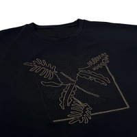 Haut en tricot décontracté à manches longues et col rond pour femme, avec motif botanique et strass, personnalisable ODM
