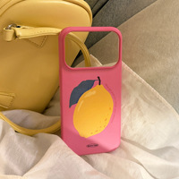 Coque de téléphone magnétique mate en TPU avec illustration de fruits pour 17/16 Pro Max, design créatif
