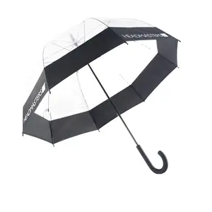 Extra Grote Promotionele Paddestoel Clear Poe Transparante Paraplu Met Afdrukken