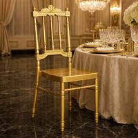 Chaises de salle à manger modernes, chaises d'événements pour hôtels, chaises de mariage dorées, chaises Chiavari en métal doré, mobilier métallique à vendre